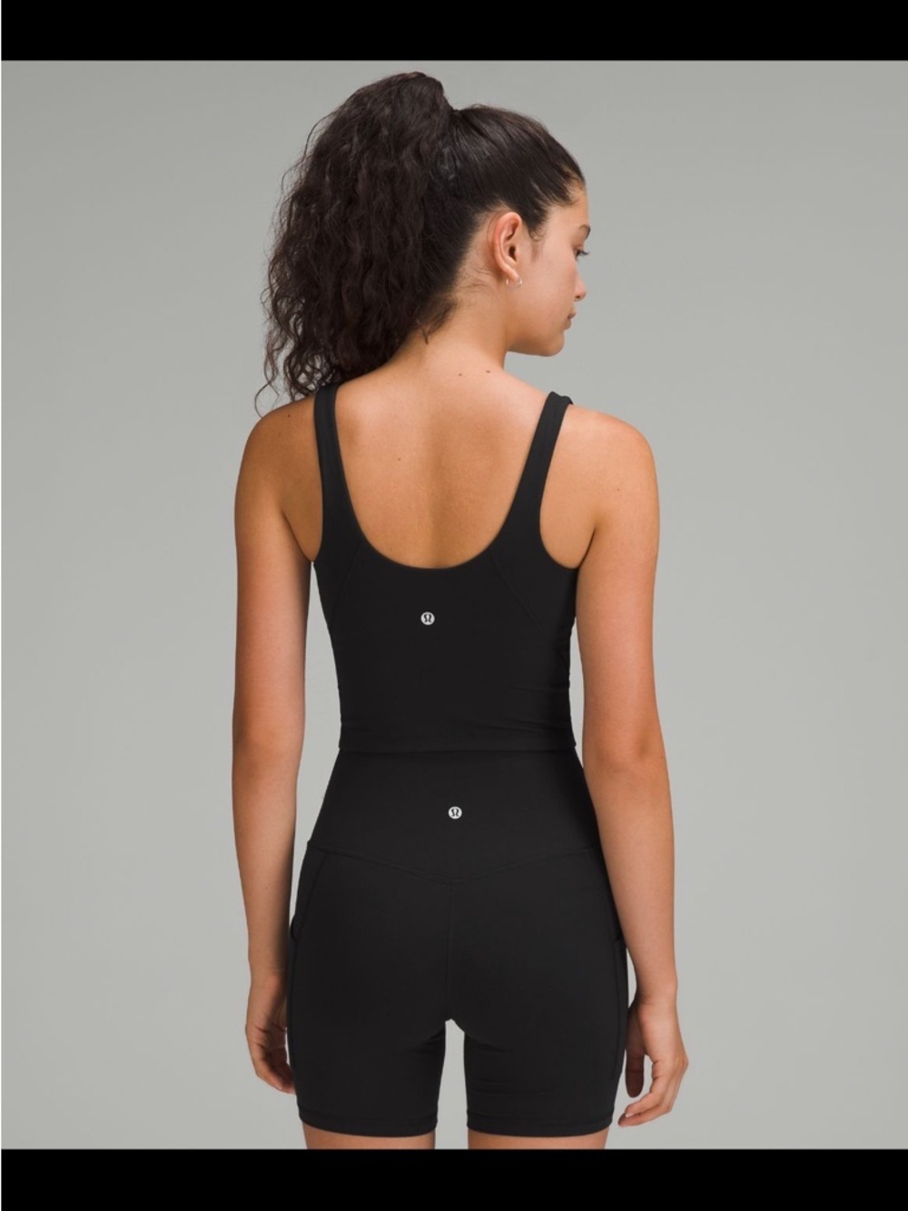 lululemon black cropped scoop tank